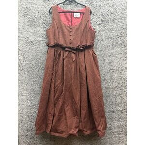 Linennaive Grace 31 Wool Sleeveless Maxi Party Dress Rust Brown Plus Size 2X/3X